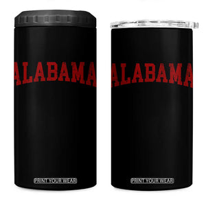 Alabama Fan 4 in 1 Can Cooler Tumbler Red Bold Sport State Letters Game Day TS11 One Size: 16 oz Black Print Your Wear