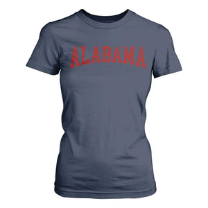 Alabama Fan T Shirt For Women Red Bold Sport State Letters Game Day TS11 Navy Print Your Wear