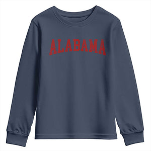 Alabama Fan Youth Sweatshirt Red Bold Sport State Letters Game Day TS11 Navy Print Your Wear