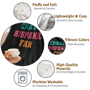 Crazy Hispanic Fan Throw Blanket Funny Latino Basketball Quote TS11 Print Your Wear