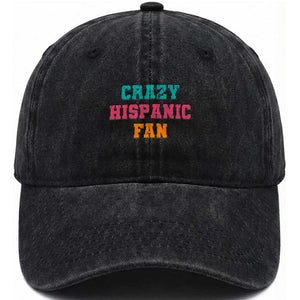 Crazy Hispanic Fan Washed Cotton Baseball Cap Funny Latino Basketball Quote TS11 Print Your Wear