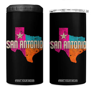 San Antonio Texas TX Fiesta Sports For Latino Fans 4 in 1 Can Cooler Tumbler TS11 One Size: 16 oz Black Print Your Wear