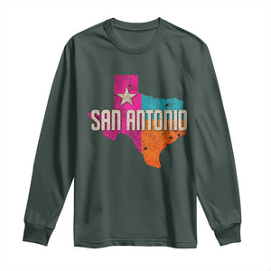 San Antonio Texas TX Fiesta Sports For Latino Fans Long Sleeve Shirt TS11 Dark Forest Green Print Your Wear
