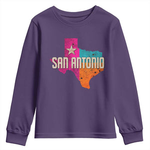 San Antonio Texas TX Fiesta Sports For Latino Fans Youth Sweatshirt TS11 Purple Print Your Wear