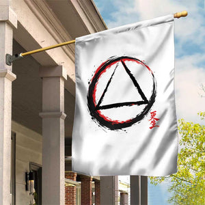 AA Sober Logo Symbol Serenity Recovery Garden Flag Japanese Brushstroke Circle TS11 Print Your Wear