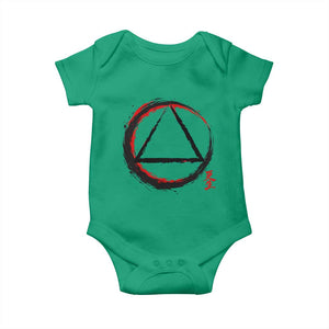 AA Sober Logo Symbol Serenity Recovery Baby Onesie Japanese Brushstroke Circle TS11 Irish Green Print Your Wear