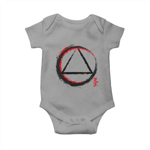 AA Sober Logo Symbol Serenity Recovery Baby Onesie Japanese Brushstroke Circle TS11 Sport Gray Print Your Wear