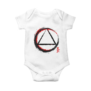 AA Sober Logo Symbol Serenity Recovery Baby Onesie Japanese Brushstroke Circle TS11 White Print Your Wear