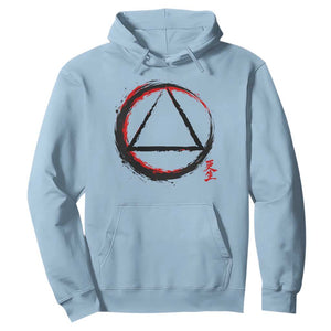 AA Sober Logo Symbol Serenity Recovery Hoodie Japanese Brushstroke Circle TS11 Light Blue Print Your Wear