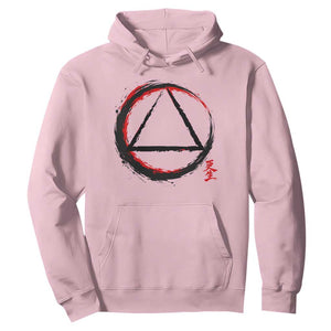 AA Sober Logo Symbol Serenity Recovery Hoodie Japanese Brushstroke Circle TS11 Light Pink Print Your Wear