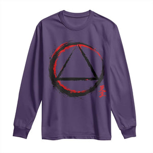 AA Sober Logo Symbol Serenity Recovery Long Sleeve Shirt Japanese Brushstroke Circle TS11 Purple Print Your Wear