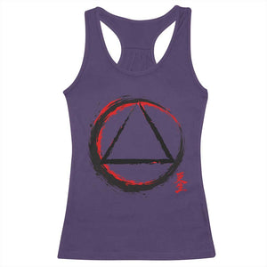 AA Sober Logo Symbol Serenity Recovery Racerback Tank Top Japanese Brushstroke Circle TS11 Purple Print Your Wear