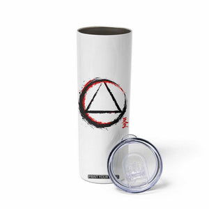 AA Sober Logo Symbol Serenity Recovery Skinny Tumbler Japanese Brushstroke Circle TS11 Print Your Wear