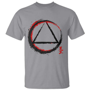 AA Sober Logo Symbol Serenity Recovery T Shirt Japanese Brushstroke Circle TS11 Sport Gray Print Your Wear