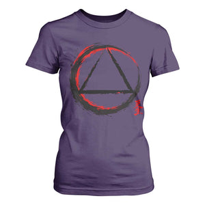 AA Sober Logo Symbol Serenity Recovery T Shirt For Women Japanese Brushstroke Circle TS11 Purple Print Your Wear
