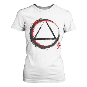 AA Sober Logo Symbol Serenity Recovery T Shirt For Women Japanese Brushstroke Circle TS11 White Print Your Wear