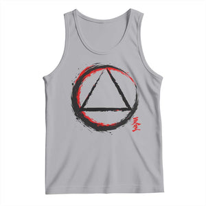 AA Sober Logo Symbol Serenity Recovery Tank Top Japanese Brushstroke Circle TS11 Athletic Heather Print Your Wear