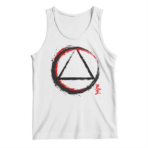 AA Sober Logo Symbol Serenity Recovery Tank Top Japanese Brushstroke Circle TS11 White Print Your Wear