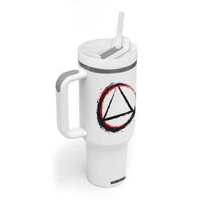 AA Sober Logo Symbol Serenity Recovery Tumbler With Handle Japanese Brushstroke Circle TS11 Print Your Wear