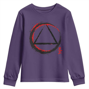 AA Sober Logo Symbol Serenity Recovery Youth Sweatshirt Japanese Brushstroke Circle TS11 Purple Print Your Wear