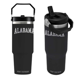Alabama Fan Flip Straw Tumbler Vintage Bold Sport State Letters AL Game Day TS11 One Size: 30 oz Black Print Your Wear