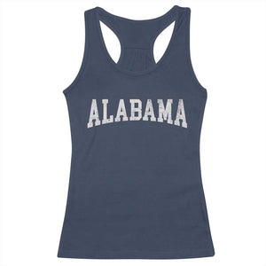 Alabama Fan Racerback Tank Top Vintage Bold Sport State Letters AL Game Day TS11 Navy Print Your Wear