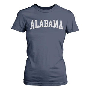 Alabama Fan T Shirt For Women Vintage Bold Sport State Letters AL Game Day TS11 Navy Print Your Wear