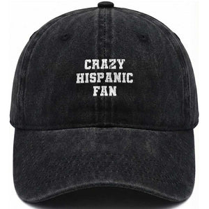 Crazy Hispanic Fan Washed Cotton Baseball Cap Funny Basketball Latino Pride TS11 Print Your Wear