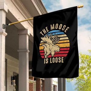 Funny The Moose Is Loose Garden Flag Moose Lover Retro Vintage TS11 Print Your Wear