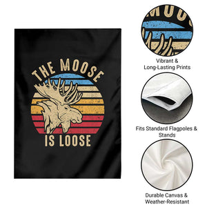 Funny The Moose Is Loose Garden Flag Moose Lover Retro Vintage TS11 Print Your Wear