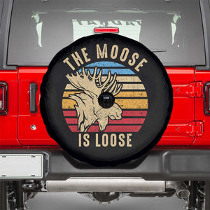 Funny The Moose Is Loose Spare Tire Cover Moose Lover Retro Vintage TS11 Black Print Your Wear