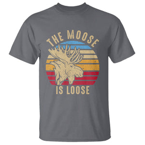 Funny The Moose Is Loose T Shirt Moose Lover Retro Vintage TS11 Charcoal Print Your Wear
