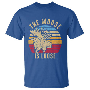 Funny The Moose Is Loose T Shirt Moose Lover Retro Vintage TS11 Royal Blue Print Your Wear