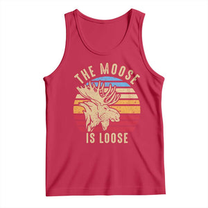Funny The Moose Is Loose Tank Top Moose Lover Retro Vintage TS11 Red Print Your Wear