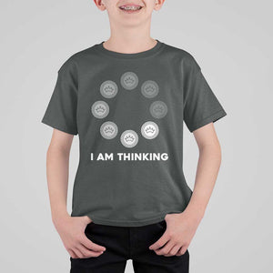 Checkers Lover T Shirt For Kid I Am Thinking Board Game Draughts Player TS11 Dark Heather Print Your Wear