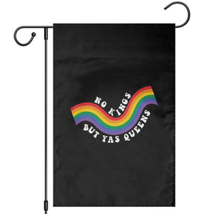 No Kings But Yas Queens LGBTQ Pride Retro Rainbow Garden Flag