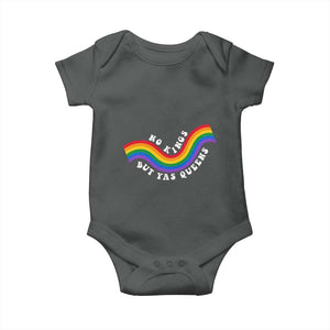 No Kings But Yas Queens LGBTQ Pride Retro Rainbow Baby Onesie