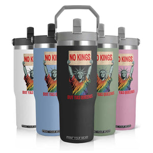 No Kings But Yas Queens Flip Straw Tumbler Statue Of Liberty LGBTQ Pride Ally Pride
