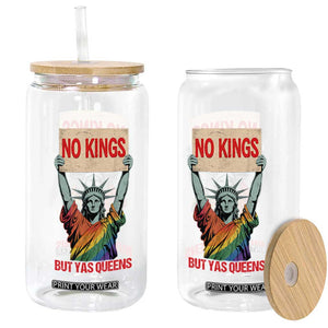 No Kings But Yas Queens Glass Can Statue Of Liberty LGBTQ Pride Ally Pride