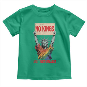 No Kings But Yas Queens Toddler T Shirt Statue Of Liberty LGBTQ Pride Ally Pride TS11 Irish Green Print Your Wear
