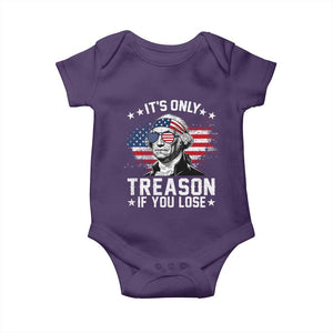 It Is Only Treason If You Lose George Washington Baby Onesie Funny 4th of July Vintage American Flag