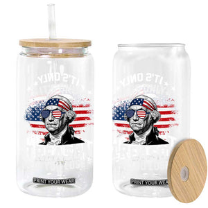 It Is Only Treason If You Lose George Washington Glass Can Funny 4th of July Vintage American Flag