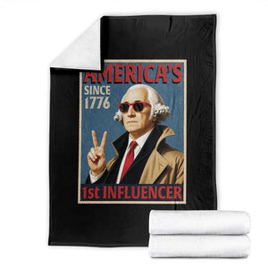 George Washington America's 1st Influencer Throw Blanket Funny Founding Father USA