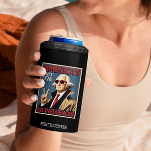 George Washington America's 1st Influencer 4 in 1 Can Cooler Tumbler Funny Founding Father USA