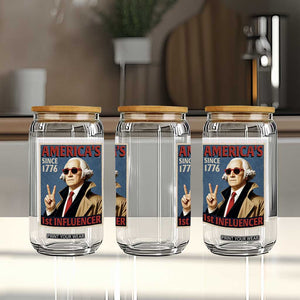 George Washington America's 1st Influencer Glass Can Funny Founding Father USA