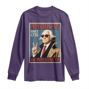 George Washington America's 1st Influencer Long Sleeve Shirt Funny Founding Father USA