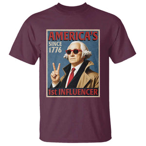 George Washington America's 1st Influencer T Shirt Funny Founding Father USA