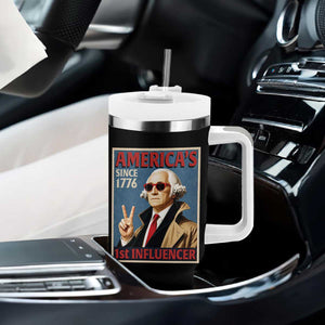 George Washington America's 1st Influencer Tumbler With Handle Funny Founding Father USA