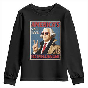 George Washington America's 1st Influencer Youth Sweatshirt Funny Founding Father USA