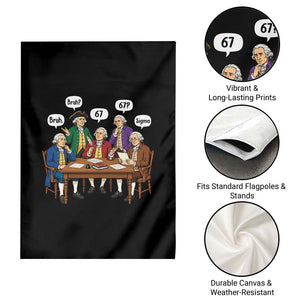 Founding Fathers 67 Bruh Sigma Garden Flag Funny US History Meme